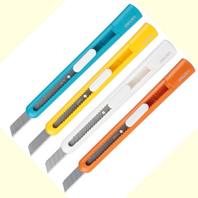 Deli Candy Color Преносима предпазна ключалка Кутия за помощни ножове Отварачка за писма Инструменти за рязане на хартия Офис Училищни пособия Ученически канцеларски материали