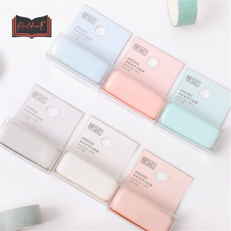 1ks farebná maskovacia páska, rezačka na pásky, organizér, umenie, DIY, remeslá, scrapbooking, nástroje, mini prenosná kawaii rezačka papiera, papiernictvo