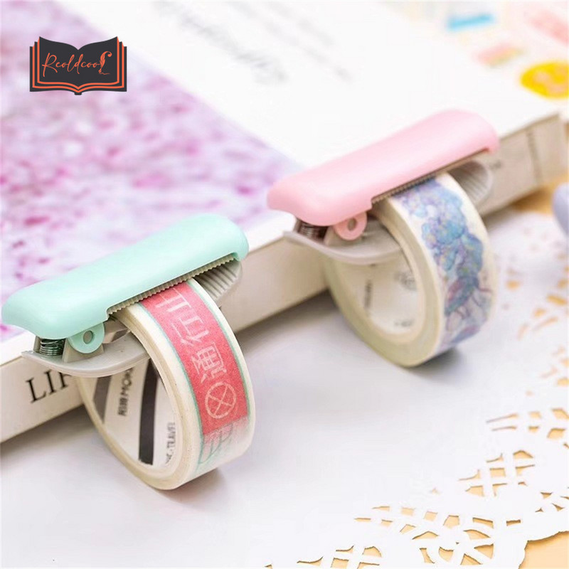 1ks farebná maskovacia páska, rezačka na pásky, organizér, umenie, DIY, remeslá, scrapbooking, nástroje, mini prenosná kawaii rezačka papiera, papiernictvo
