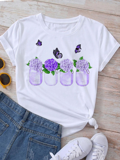 Majica s printom leptir srca Ljetne majice Ženska majica Harajuku Graphic Tee Majice Ženske majice kratkih rukava Gornji dijelovi Odjeća