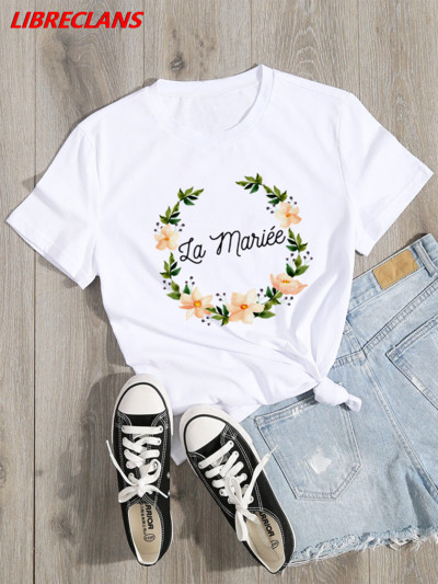 LIBRECLANS Team Bride Vecpuišu kāzu ballīte Sieviešu Evjf Krekls Ikdienišķa dāmu pamata O veida apkakle Rozā T-krekls ar īsām piedurknēm, meitene