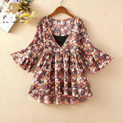 Šifon bluza Tps cvjetni kimono Boho košulja s volanima Ženske majice i bluze 2022. korejska Harajuku odjeća Camis K33