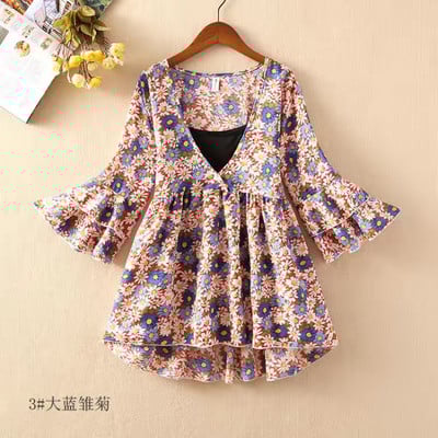 Šifon bluza Tps cvjetni kimono Boho košulja s volanima Ženske majice i bluze 2022. korejska Harajuku odjeća Camis K33