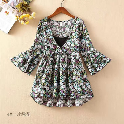 Šifon bluza Tps cvjetni kimono Boho košulja s volanima Ženske majice i bluze 2022. korejska Harajuku odjeća Camis K33