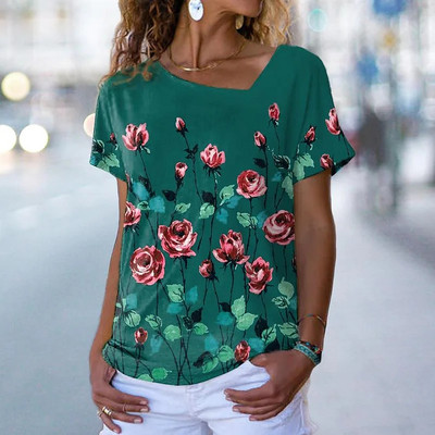 Marškinėliai su V kakleliu Moteriški vasaros laisvalaikio didelio dydžio marškinėliai, palaidi, vintažiniai moteriški marškinėliai Streetwear Y2K trumpomis rankovėmis drabužiai 5XL