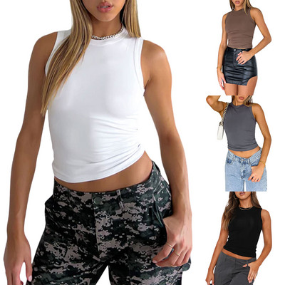 Γυναικείες Skim Dupes Tank Tops Strechy αμάνικο κομμένο γιλέκο Μπλουζάκια με λεπτή εφαρμογή Going Out Teen Girls Αισθητική Streetwear
