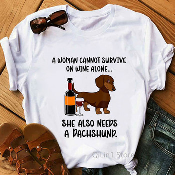 I Love My Dachshund Graphic Tees Γυναικεία Αστεία Λευκά Κοντομάνικα Γυναικεία T-shirt Lady Tshirt Dog Lover δώρο γενεθλίων Vintage