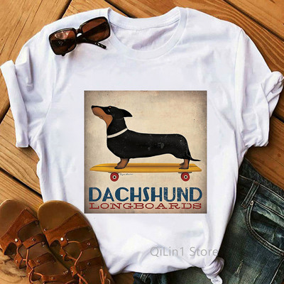 I Love My Dachshund Graphic Tees Ženska smiješna bijela majica kratkih rukava Ženska majica kratkih rukava Ženska majica Dog Lover Rođendanski poklon Vintage