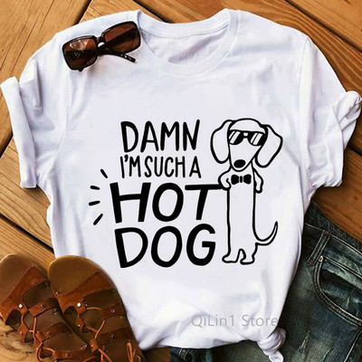 I Love My Dachshund Graphic Tees Ženska smiješna bijela majica kratkih rukava Ženska majica kratkih rukava Ženska majica Dog Lover Rođendanski poklon Vintage