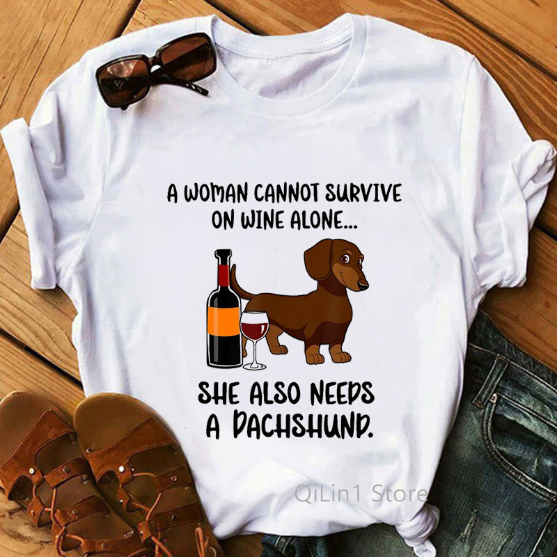 I Love My Dachshund Graphic Tees Ženska smiješna bijela majica kratkih rukava Ženska majica kratkih rukava Ženska majica Dog Lover Rođendanski poklon Vintage