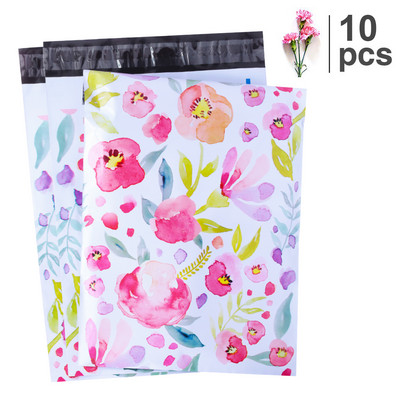 10 KOM 10x13'' Poliester s uzorkom ruža bez podstavljenih omotnica Samozavarene poštanske torbe Omotnice Kuverte za otpremu