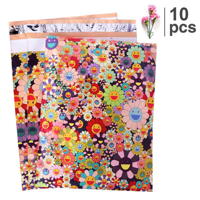 10 KOM 10x13'' Poliester s uzorkom ruža bez podstavljenih omotnica Samozavarene poštanske torbe Omotnice Kuverte za otpremu