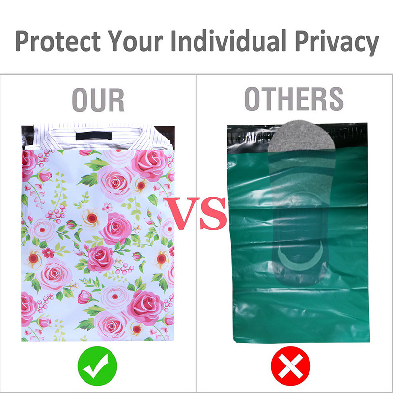 10 KOM 10x13'' Poliester s uzorkom ruža bez podstavljenih omotnica Samozavarene poštanske torbe Omotnice Kuverte za otpremu