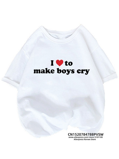 I Love My Boyfriend Grunge Ženska majica kratkih rukava Djevojačka grafička moda Harajuku 2023. Streewear Odjeća Kauzalna ženska Y2K majica