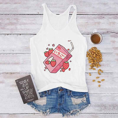 Topuri sexy de vară, Harajuku, fără mâneci, camisole, maiuri, vestă, pene, imprimeu, ocazional, tricou pentru femei, anilor '90