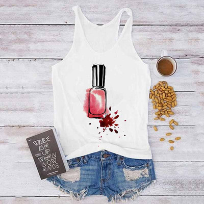 Topuri sexy de vară, Harajuku, fără mâneci, camisole, maiuri, vestă, pene, imprimeu, ocazional, tricou pentru femei, anilor '90