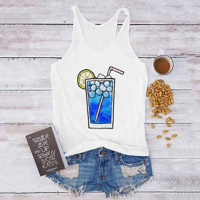 Topuri sexy de vară, Harajuku, fără mâneci, camisole, maiuri, vestă, pene, imprimeu, ocazional, tricou pentru femei, anilor '90