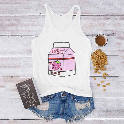Topuri sexy de vară, Harajuku, fără mâneci, camisole, maiuri, vestă, pene, imprimeu, ocazional, tricou pentru femei, anilor '90