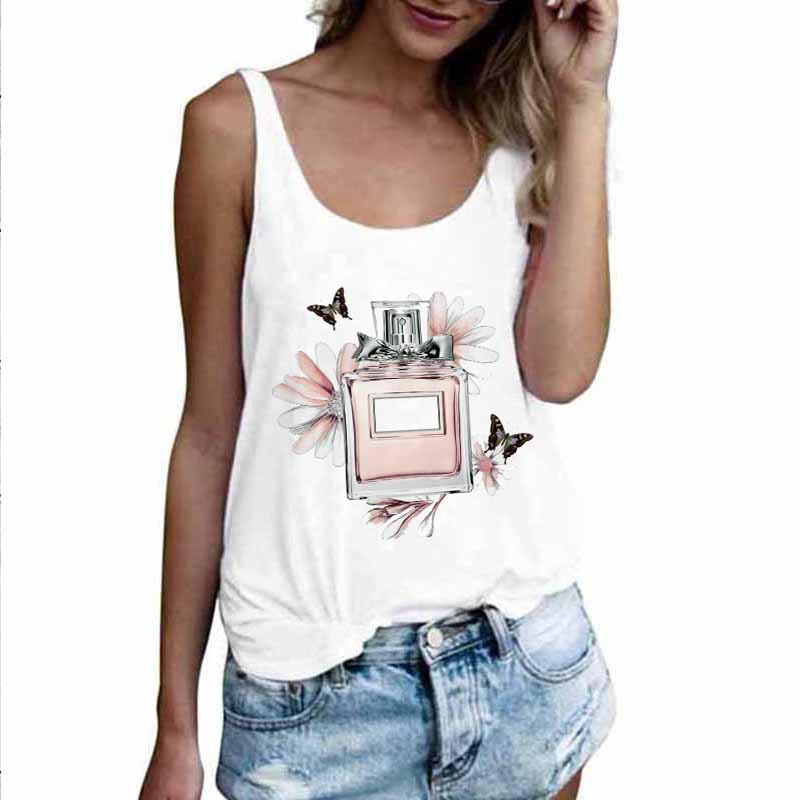 Topuri sexy de vară, Harajuku, fără mâneci, camisole, maiuri, vestă, pene, imprimeu, ocazional, tricou pentru femei, anilor '90