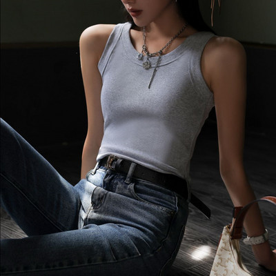 Sexy Tank Top Crop Topuri cu Halter Cu nervuri Femei Vară Camis Camoș fără spate Moda Casual Tub Femeie Vestă decupată fără mâneci