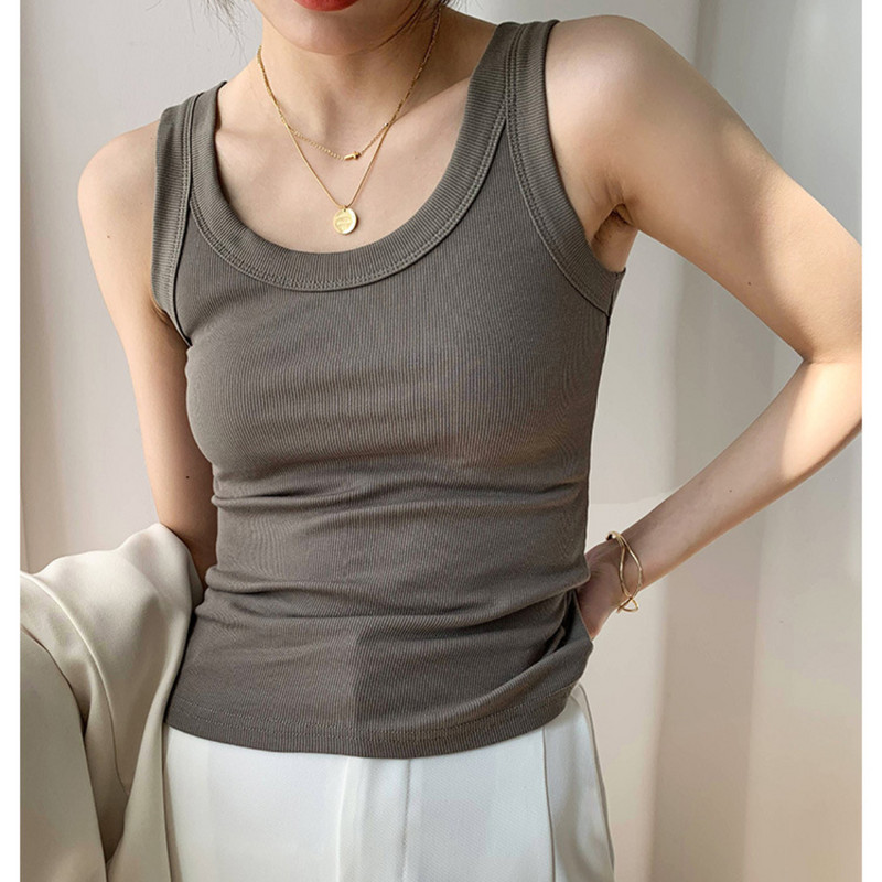 Sexy Tank Top Crop Topuri cu Halter Cu nervuri Femei Vară Camis Camoș fără spate Moda Casual Tub Femeie Vestă decupată fără mâneci