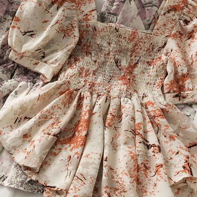 Bluze Žene Temperament Studentice Trendy Top Putovanje Četvrtasti ovratnik Prijatelji Nabori Tinejdžeri Cvjetne Ljeto Sve za van Nježne BF