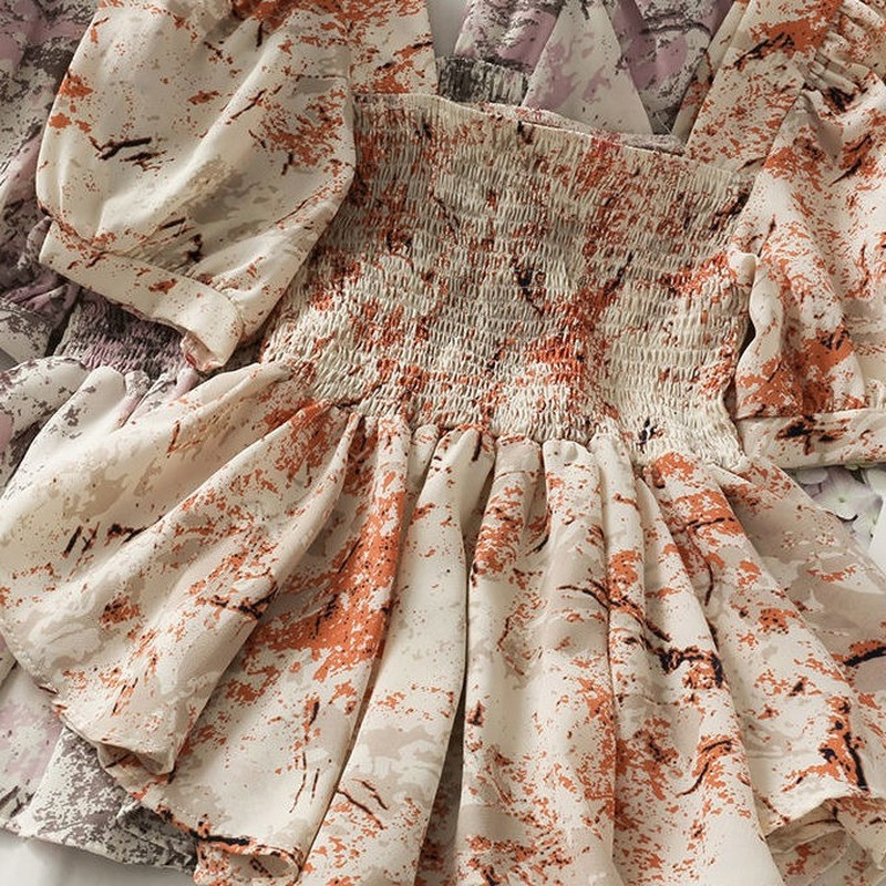 Bluze Žene Temperament Studentice Trendy Top Putovanje Četvrtasti ovratnik Prijatelji Nabori Tinejdžeri Cvjetne Ljeto Sve za van Nježne BF