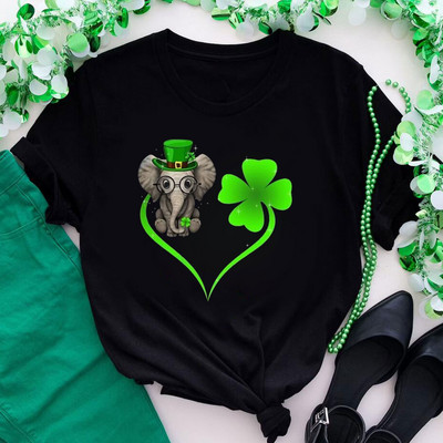 Šv. Patriko diena Žalia spauda Moteriški marškinėliai trumpomis rankovėmis O kaklu Laisvi moteriški marškinėliai Moteriški marškinėliai Viršutiniai drabužiai Camisetas Mujer