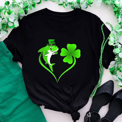 Šv. Patriko diena Žalia spauda Moteriški marškinėliai trumpomis rankovėmis O kaklu Laisvi moteriški marškinėliai Moteriški marškinėliai Viršutiniai drabužiai Camisetas Mujer
