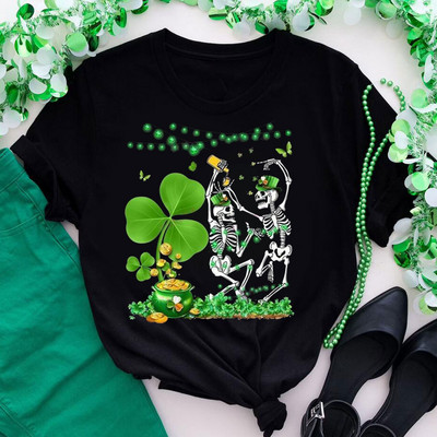 Šv. Patriko diena Žalia spauda Moteriški marškinėliai trumpomis rankovėmis O kaklu Laisvi moteriški marškinėliai Moteriški marškinėliai Viršutiniai drabužiai Camisetas Mujer