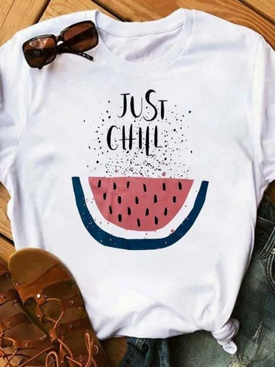 Maycaur Uus naiste T-särk Moodne ananassiga trükitud tops Naiste lühikeste varrukatega O-kaelusega T-särk Naiste suvised armsad särgid