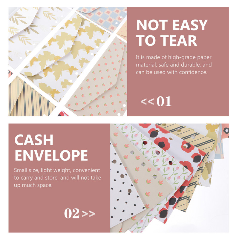 Φάκελος προϋπολογισμού μετρητών Φύλλο με χαλαρά φύλλα DIY Money Binder Κάρτες εγγραφής Business Budgeting