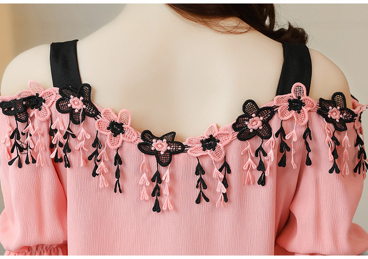 Moteriškos vasarinės palaidinės, 2022 m., trumpomis rankovėmis šifonas, moteriškas palaidinukės marškinėliai, seksualūs, raižyti iškirpti iš pečių, moteriški viršutiniai drabužiai ir palaidinės B155