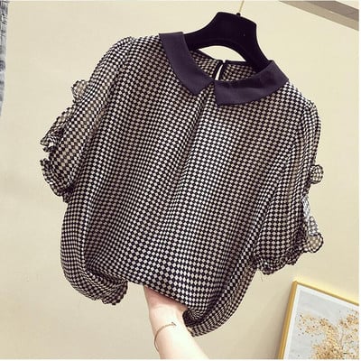 Ljeto 2020. Ženska šifonska bluza Košulja Ženske elegantne bluze Raznolike bluze Ženske bluze s Peter Pan kragnom Uredske dame
