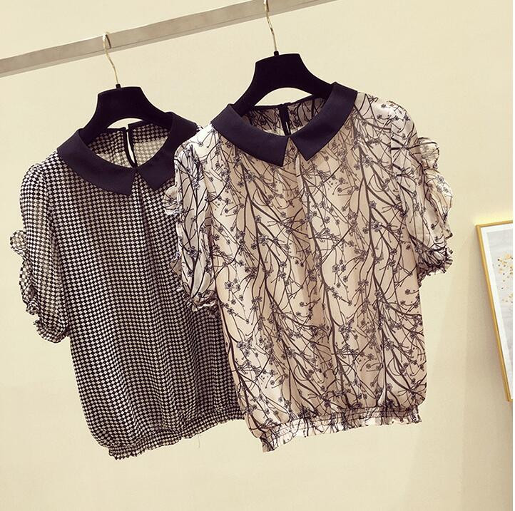 Ljeto 2020. Ženska šifonska bluza Košulja Ženske elegantne bluze Raznolike bluze Ženske bluze s Peter Pan kragnom Uredske dame