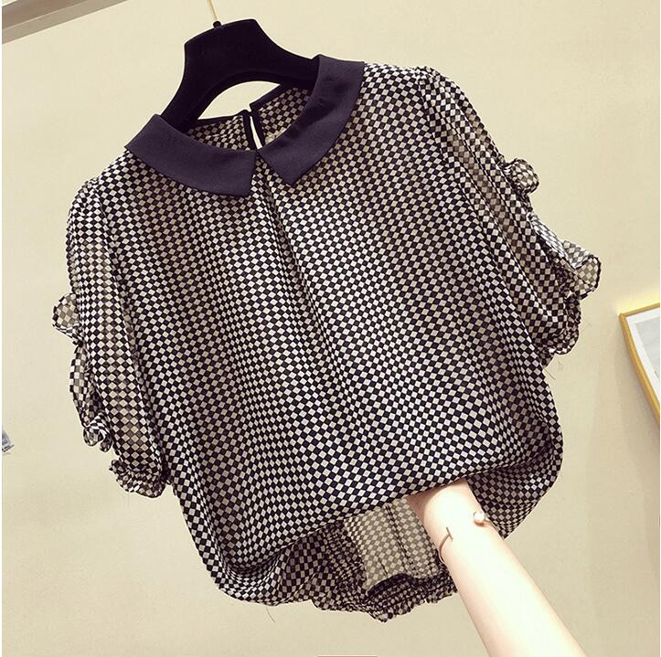 Ljeto 2020. Ženska šifonska bluza Košulja Ženske elegantne bluze Raznolike bluze Ženske bluze s Peter Pan kragnom Uredske dame