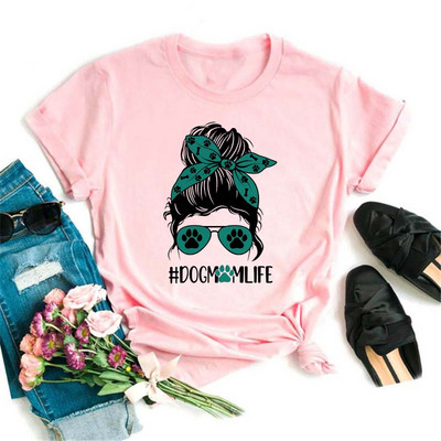 Maycaur Kawaii Harajuku Majica kratkih rukava sa smiješnim crtanim slikama Ženska majica s mamama Slatka majica s životinjama Pas Ulična majica Ullzang majica Ženska