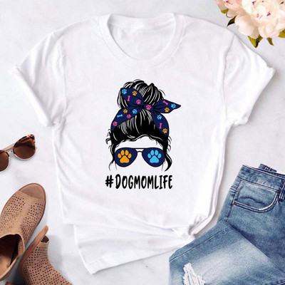 Maycaur Kawaii Harajuku Majica kratkih rukava sa smiješnim crtanim slikama Ženska majica s mamama Slatka majica s životinjama Pas Ulična majica Ullzang majica Ženska