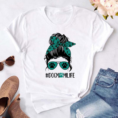 Maycaur Kawaii Harajuku Majica kratkih rukava sa smiješnim crtanim slikama Ženska majica s mamama Slatka majica s životinjama Pas Ulična majica Ullzang majica Ženska