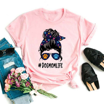 Maycaur Kawaii Harajuku Majica kratkih rukava sa smiješnim crtanim slikama Ženska majica s mamama Slatka majica s životinjama Pas Ulična majica Ullzang majica Ženska