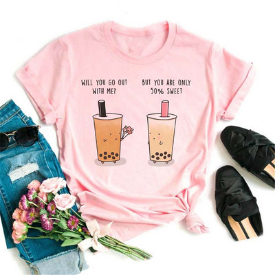 Maycaur Harajuku Kawaii Ulzzang Pieno arbata marginti marškinėliai Moteriški 90-ųjų mada Mieli marškinėliai su grafiniais margintais marškinėliais marškinėliai.