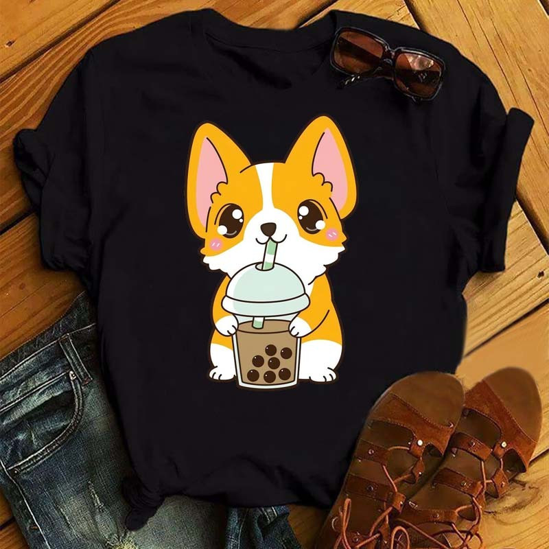 Maycaur Harajuku Kawaii Ulzzang Pieno arbata marginti marškinėliai Moteriški 90-ųjų mada Mieli marškinėliai su grafiniais margintais marškinėliais marškinėliai.