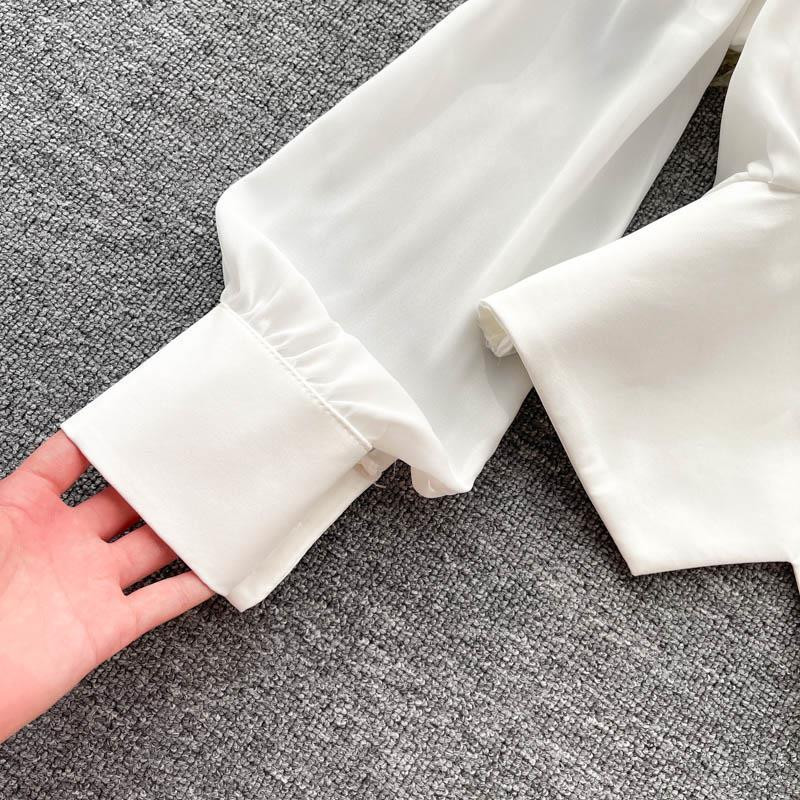 Ženske bluze čistog jednostavnog dizajna, asimetričnog korejskog stila, dame, tanke, prozračne, temperamentne, ljetne, s V-izrezom, seksi kratke, sveobuhvatne