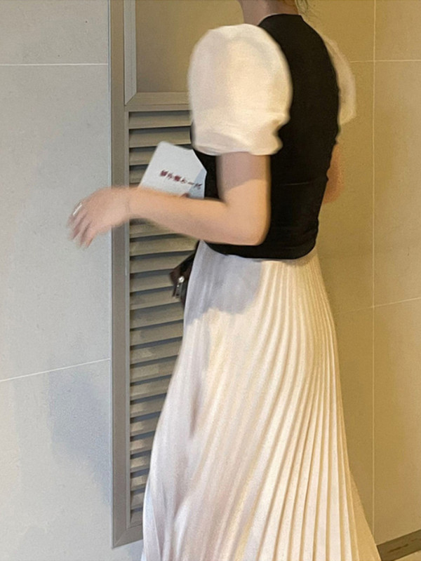 Woherb Vintage baršunasta bluza Ženske seksi majice s mekim puf rukavima s četvrtastim ovratnikom 2023. Proljeće ljeto Uske kratke majice Francuske bluze