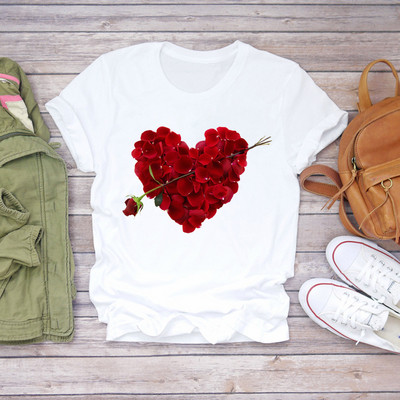 Sieviešu 2021. gada vasara ar īsām piedurknēm sapņu spalvu modes apdruka Sieviešu T-krekli Top T krekls Sieviešu grafisks sieviešu T-krekls