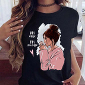 Coffee Girl Fashion Women Print T-särk Uus must naiste vabaaja ülaosa ümara kaelusega Harajuku 90ndate Kawaii lühikeste varrukatega särk