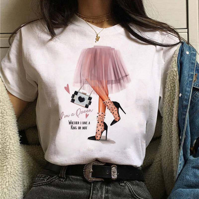 Coffee Girl Fashion Women Print T-särk Uus must naiste vabaaja ülaosa ümara kaelusega Harajuku 90ndate Kawaii lühikeste varrukatega särk