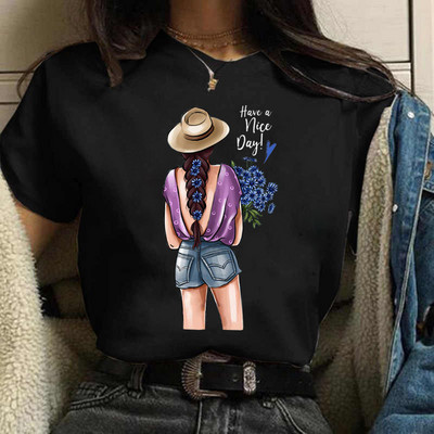 Coffee Girl Fashion Women Print T-särk Uus must naiste vabaaja ülaosa ümara kaelusega Harajuku 90ndate Kawaii lühikeste varrukatega särk
