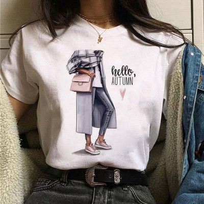 Coffee Girl Fashion Women Print T-särk Uus must naiste vabaaja ülaosa ümara kaelusega Harajuku 90ndate Kawaii lühikeste varrukatega särk