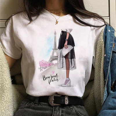 Coffee Girl Fashion Women Print T-särk Uus must naiste vabaaja ülaosa ümara kaelusega Harajuku 90ndate Kawaii lühikeste varrukatega särk